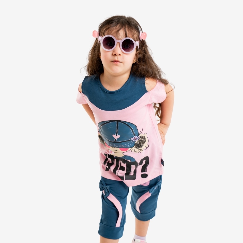 Girls Cold Shoulder Two-Piece Set