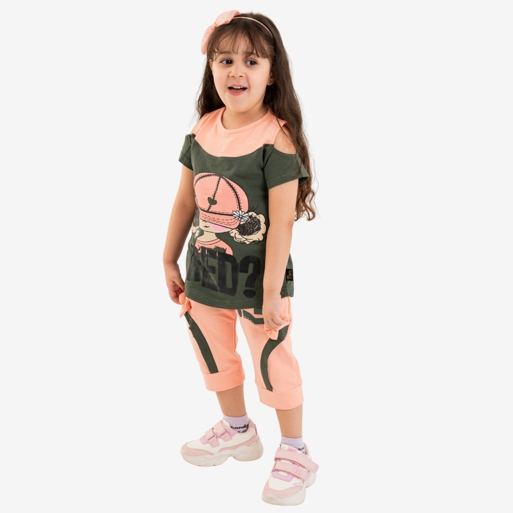 Girls Cold Shoulder Two-Piece Set
