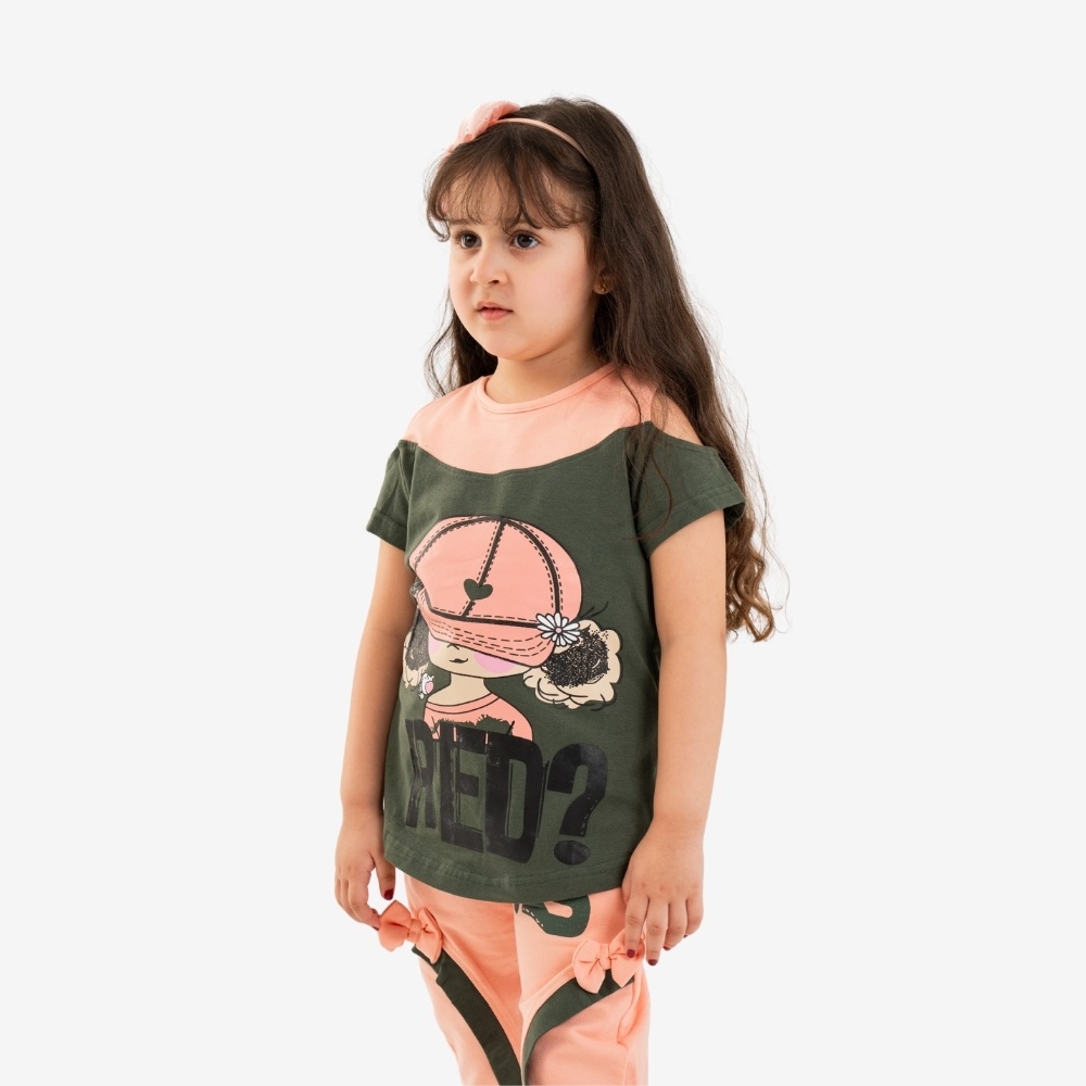 Girls Cold Shoulder Two-Piece Set