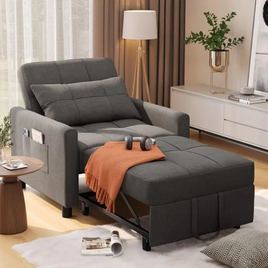 Modern 3 in 1 Pull Out Sofa Bed Sleeper Sofa Chair Bed  for Living Room