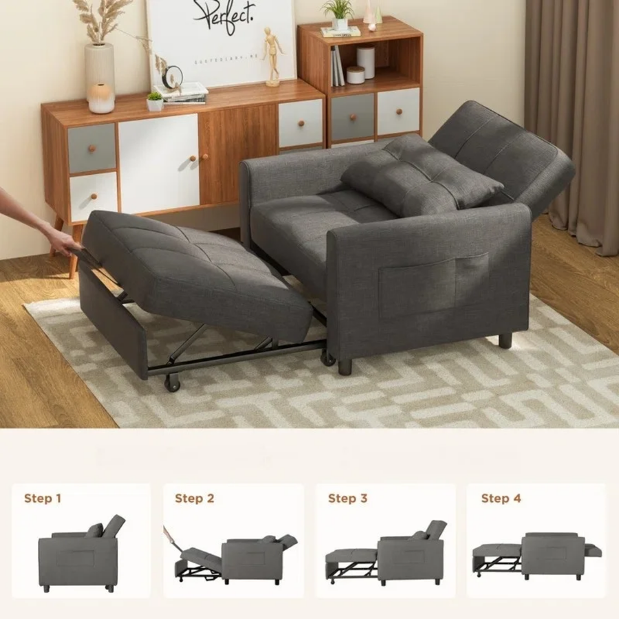 Modern 3 in 1 Pull Out Sofa Bed Sleeper Sofa Chair Bed  for Living Room