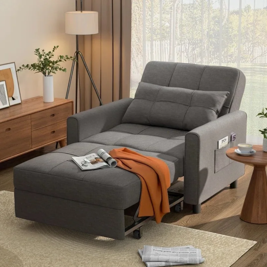Modern 3 in 1 Pull Out Sofa Bed Sleeper Sofa Chair Bed  for Living Room