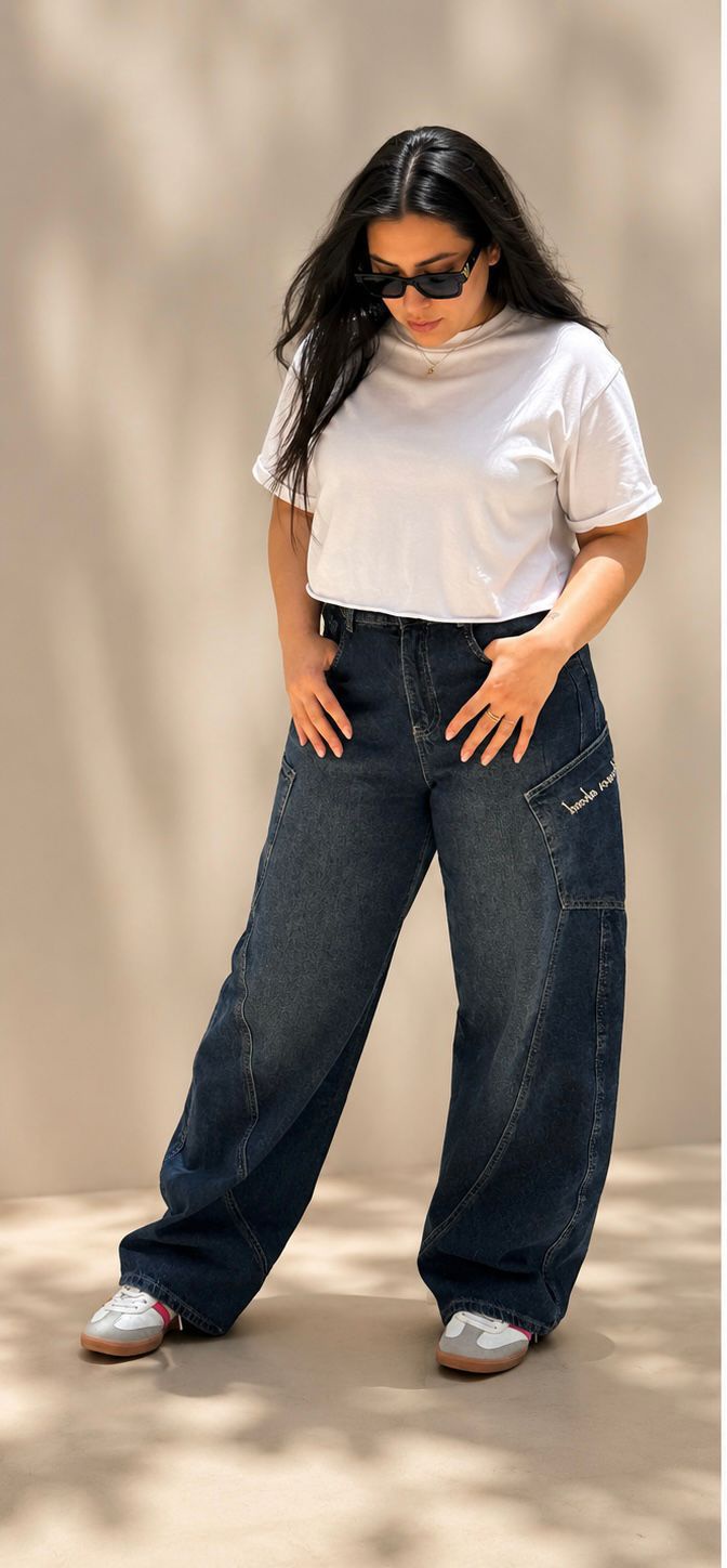 Balloon Fit Jeans for Women - Dragon Blue Denim | BLUECUT Egypt