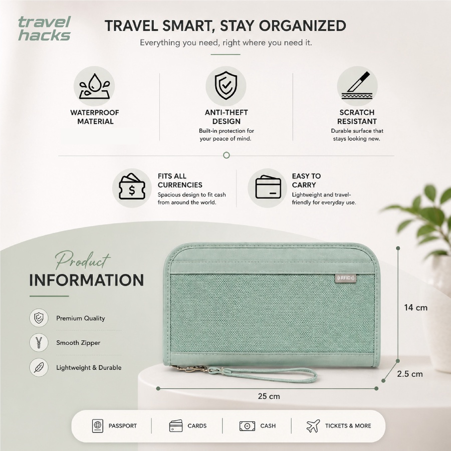 All-In-One Airport Travel Organizer Wallet