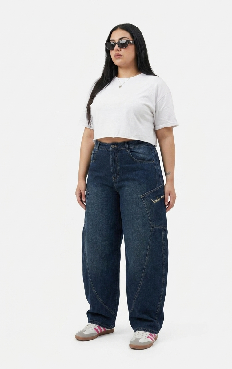 Balloon Fit Jeans for Women - Dragon Blue Denim | BLUECUT Egypt