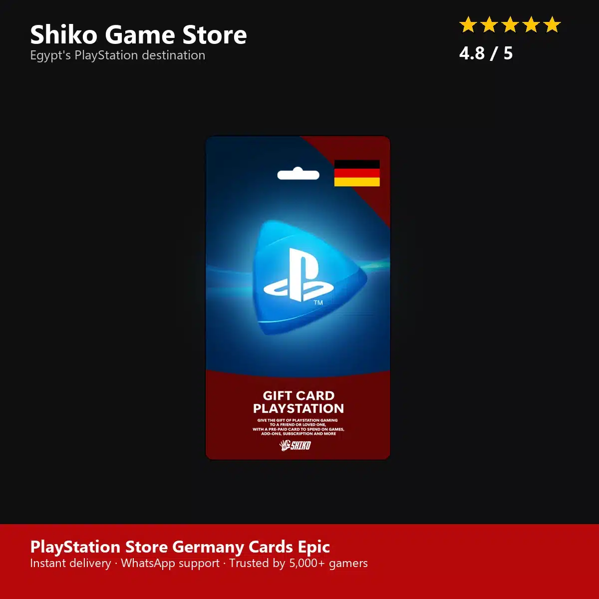 PlayStation Store Germany Cards Epic