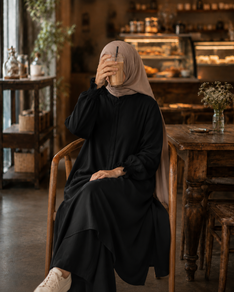 Black Linen Set | Elegant Modest Two-Piece Set