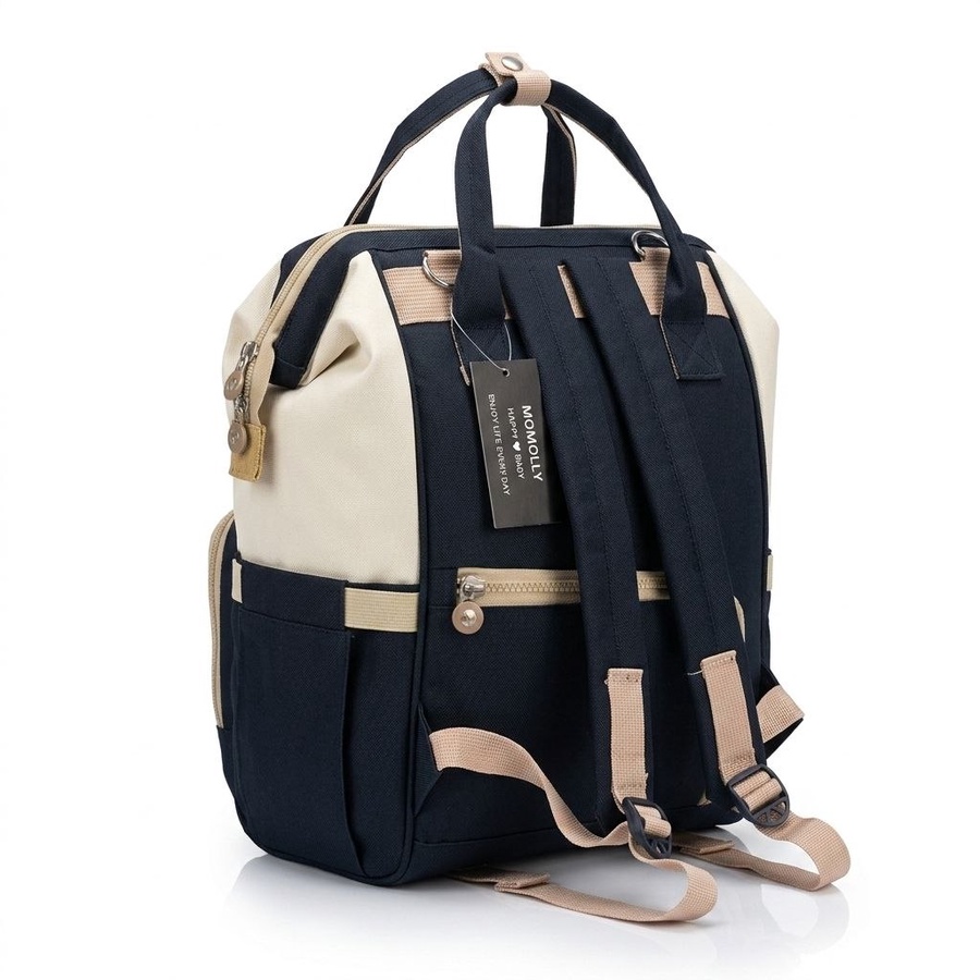 شنطة مستلزمات بيبي Momolly (Diaper Bag) بجيوب حرارية ومكان للمناديل – عملية وأنيقة للأمهات ماركة موملي