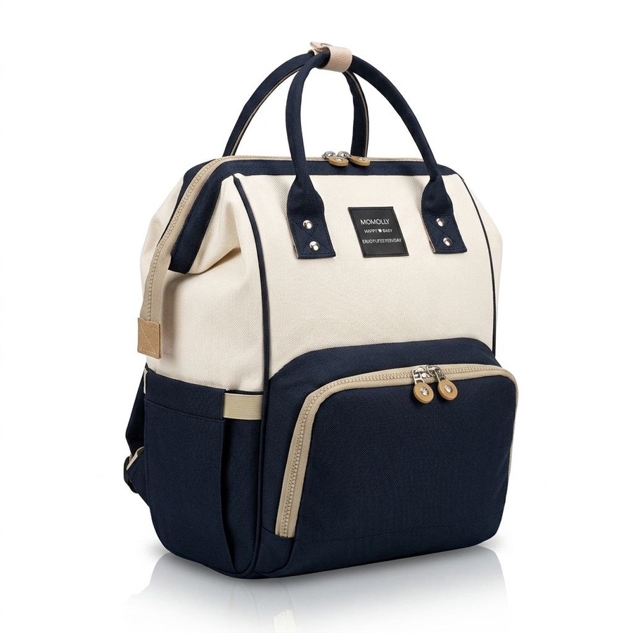 شنطة مستلزمات بيبي Momolly (Diaper Bag) بجيوب حرارية ومكان للمناديل – عملية وأنيقة للأمهات ماركة موملي