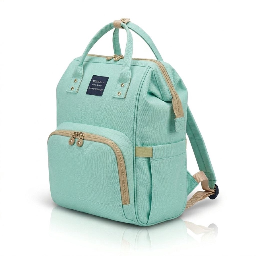 شنطة مستلزمات بيبي Momolly (Diaper Bag) بجيوب حرارية ومكان للمناديل – عملية وأنيقة للأمهات ماركة موملي