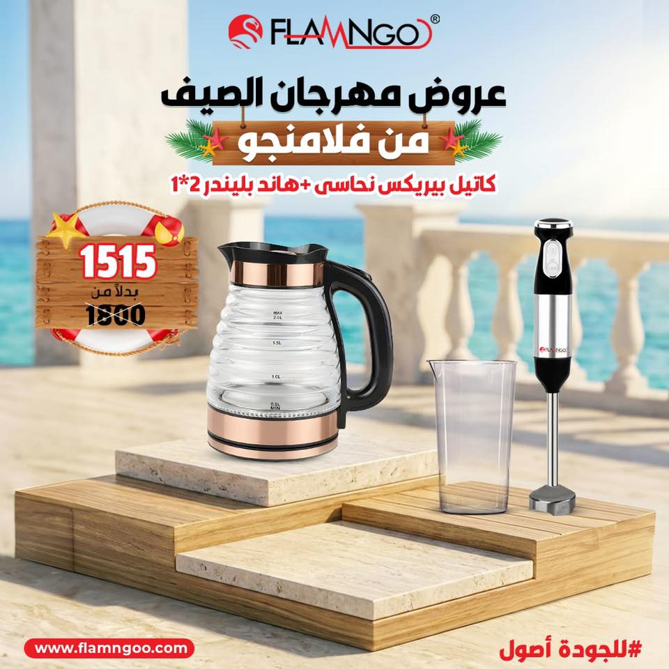 عرض الصيف كاتيل بيركس 2 لتر نحاسي و هاند بلندر 2*1