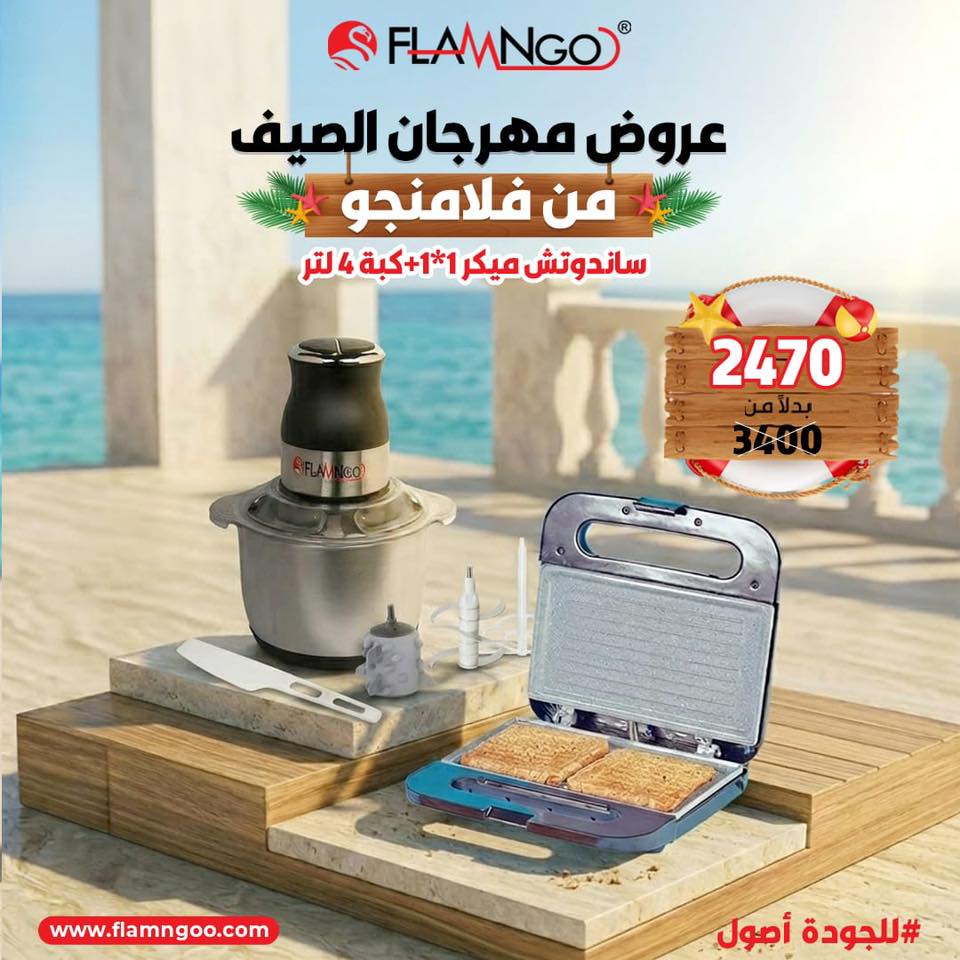عرض الصيف سندوتش ميكر 1*1 و كبه 4 لتر