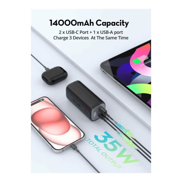 RavPower PB208 Pioneer Power Bank 4 Ports 20,000 mAh PD 70w