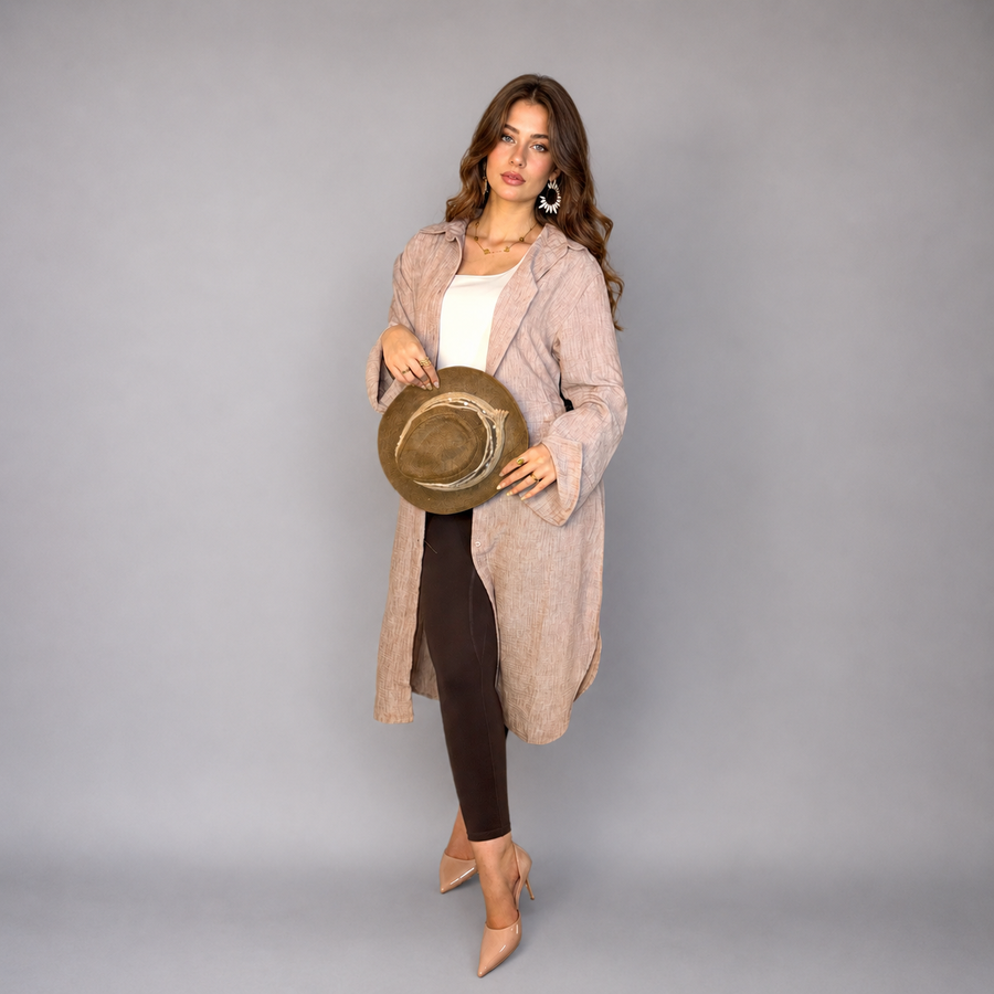Long Shirt Linen Cotton Lycra 120 cm