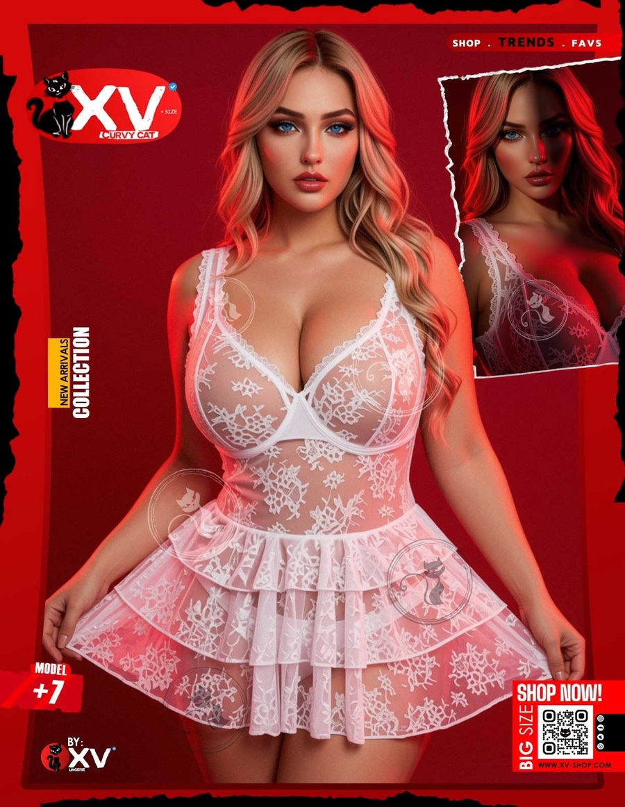 Sheer Floral Detail BabyDoll -  +7