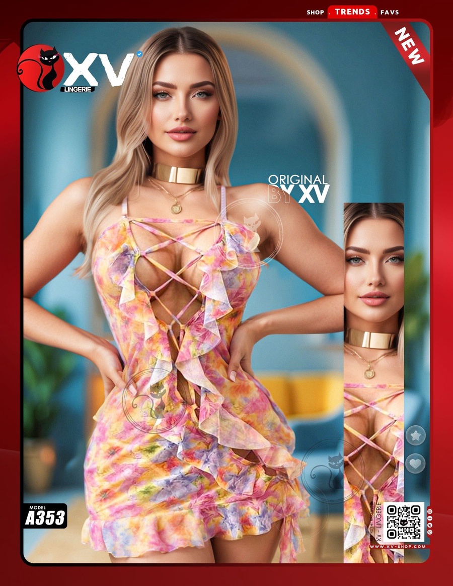 Printed Butter BabyDoll - A353