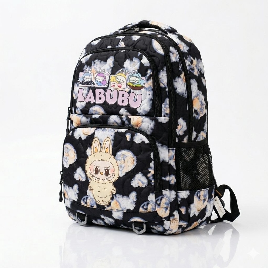    شنطة ظهر مدرسية أطفال بتصميم لابوبو LABUBU بطباعة كرتونية ملونة – Kids Cartoon School Backpack