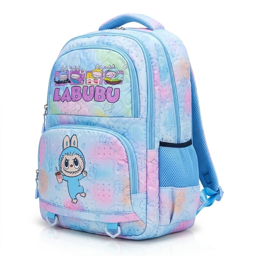    شنطة ظهر مدرسية أطفال بتصميم لابوبو LABUBU بطباعة كرتونية ملونة – Kids Cartoon School Backpack