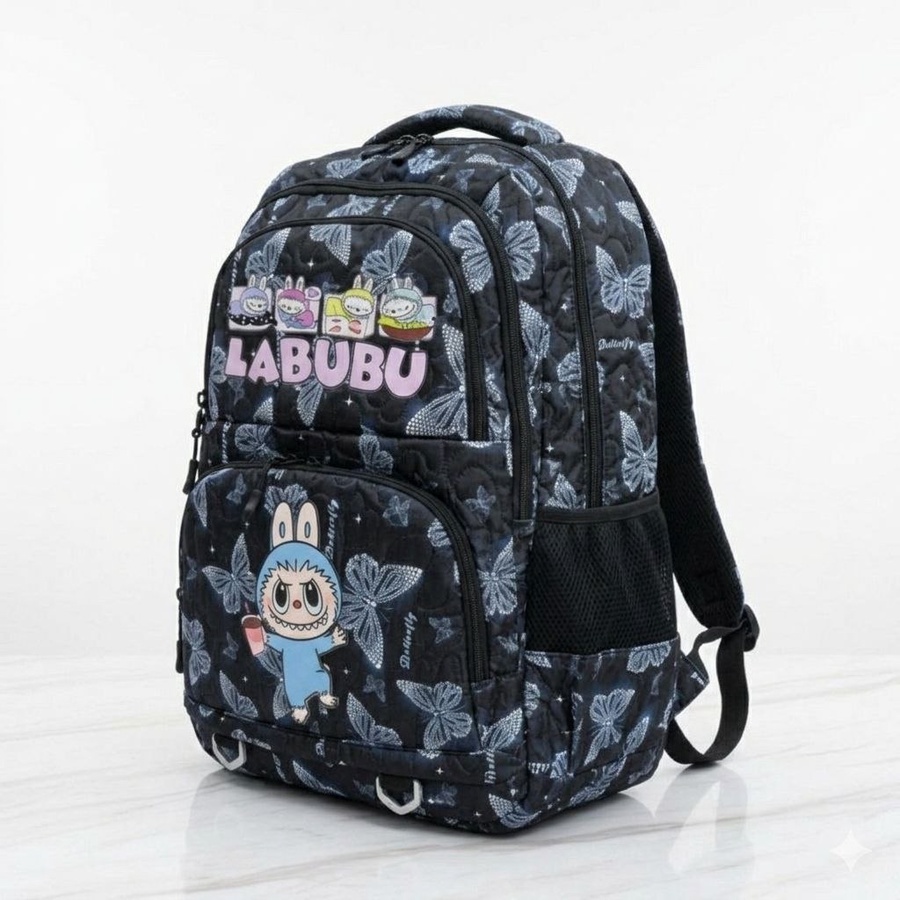    شنطة ظهر مدرسية أطفال بتصميم لابوبو LABUBU بطباعة كرتونية ملونة – Kids Cartoon School Backpack