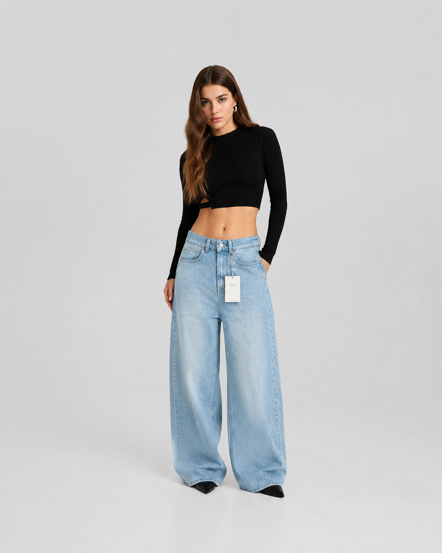 Balloon Fit Jeans for Women - Light Wash High Waist Denim | BLUECUT Egypt