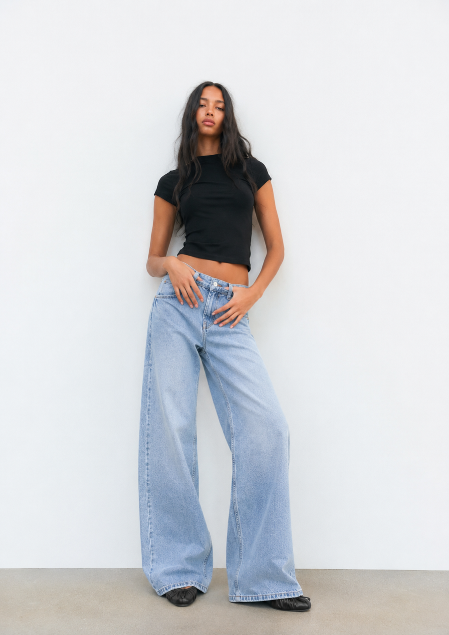 Balloon Fit Jeans for Women - Light Wash High Waist Denim | BLUECUT Egypt
