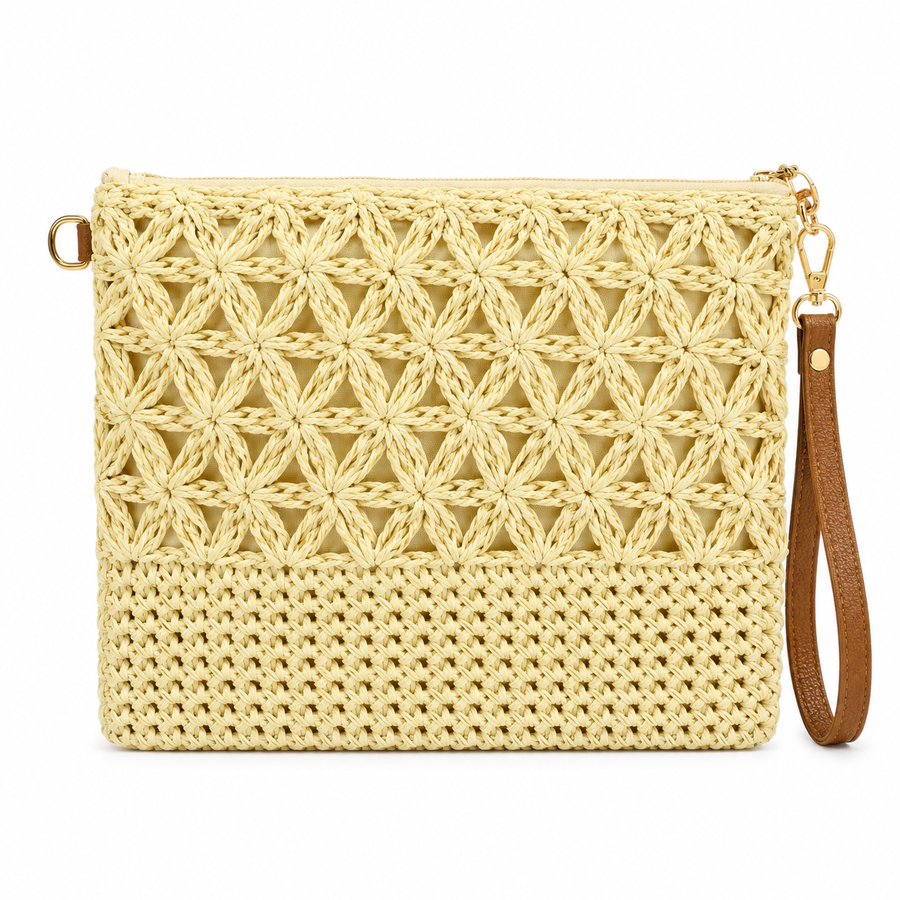 STELLA WOVEN ENVELOPE CLUTCH