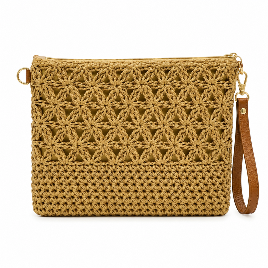 STELLA WOVEN ENVELOPE CLUTCH