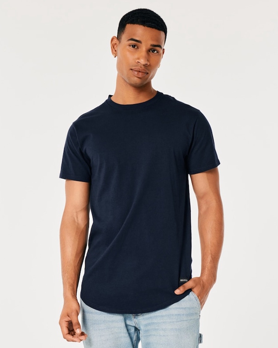 Hollister Longline Curved Hem T-Shirt