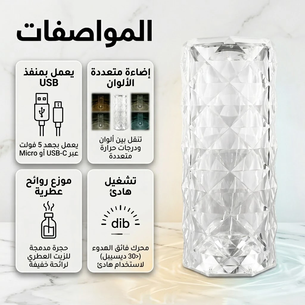 عرض قطعتين أباجورة كريستال وفواحة