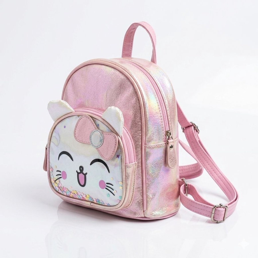 شنطة ظهر (Backpack) أطفال بناتي جلد لامع بتصميم 