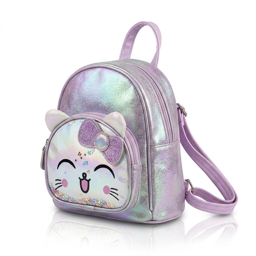 شنطة ظهر (Backpack) أطفال بناتي جلد لامع بتصميم 