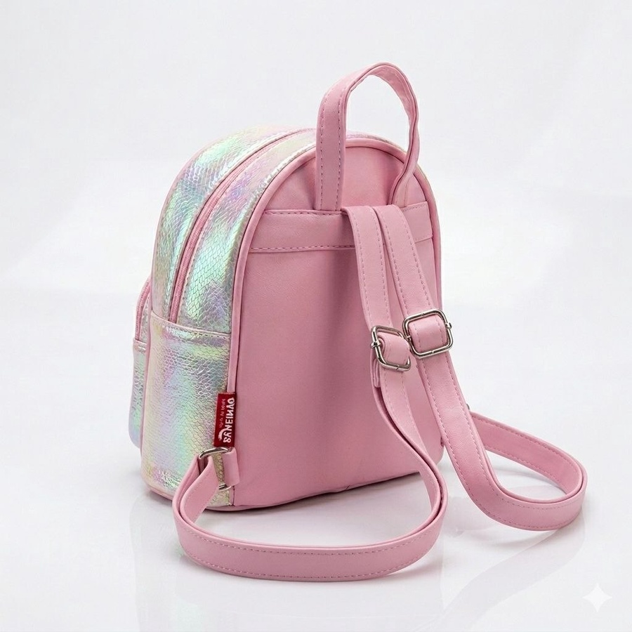 شنطة ظهر (Backpack) أطفال بناتي جلد لامع بتصميم 