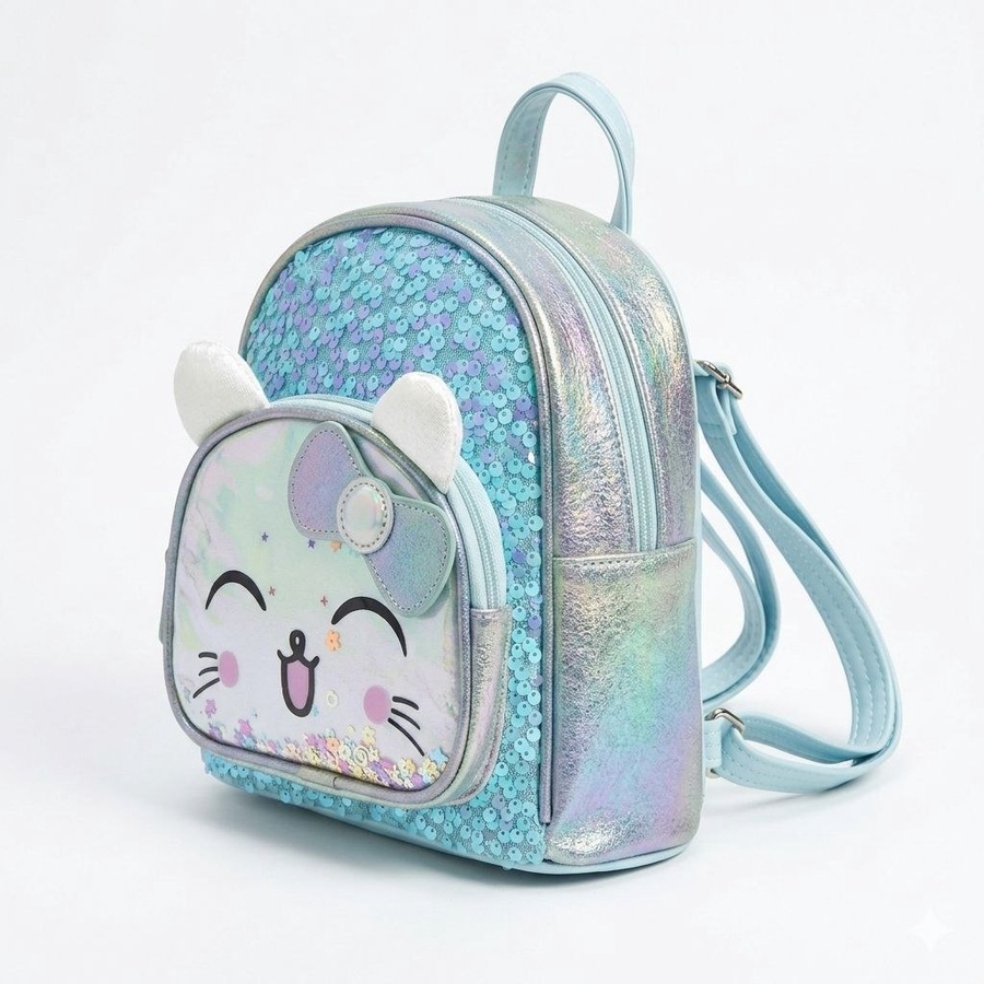 شنطة ظهر (Backpack) أطفال بناتي لامعة بتصميم 