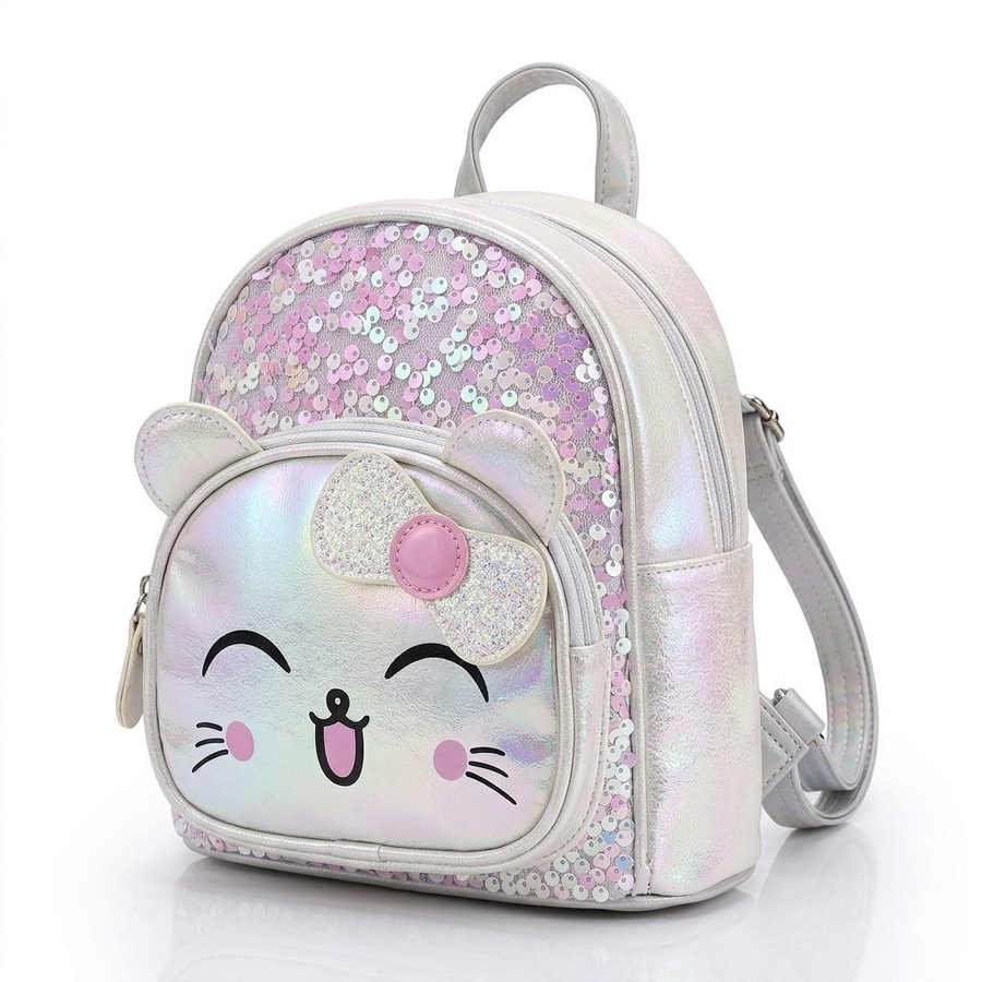 شنطة ظهر (Backpack) أطفال بناتي لامعة بتصميم 