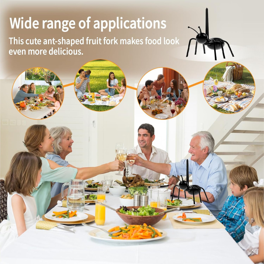 2 Pcs Ant-Shaped Reusable Fruit and Dessert Forks