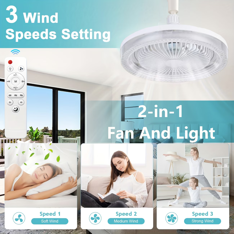 Ceiling Fan With Light and Remote Control