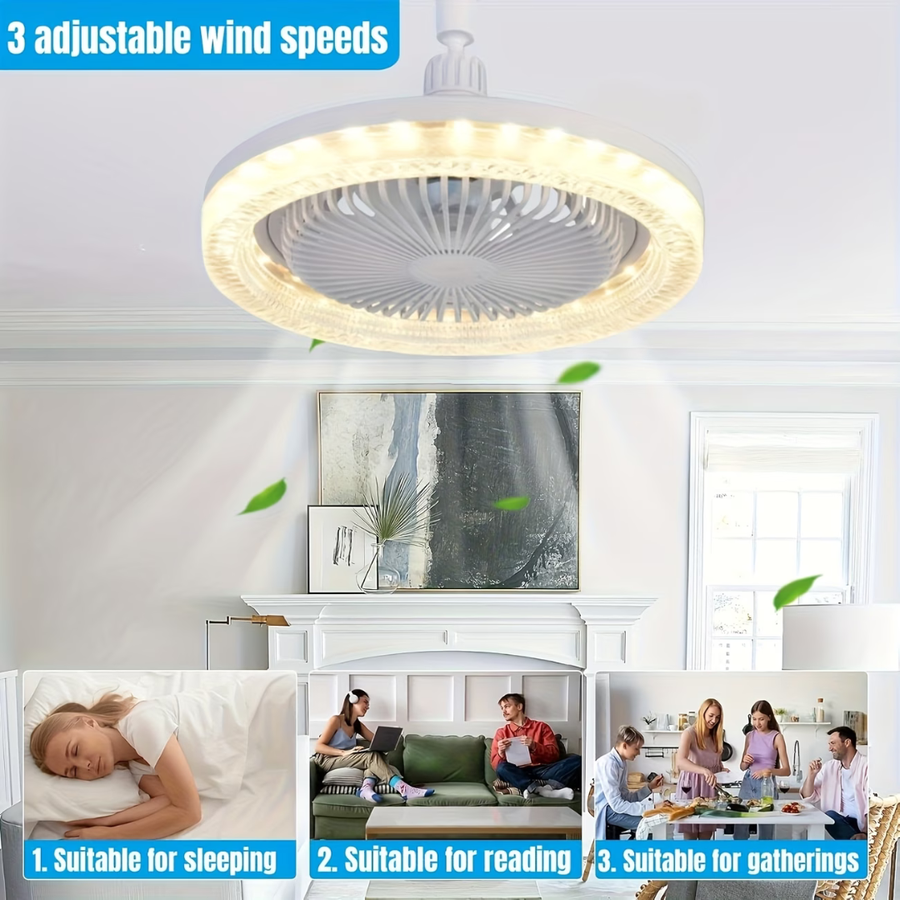 Ceiling Fan With Light and Remote Control
