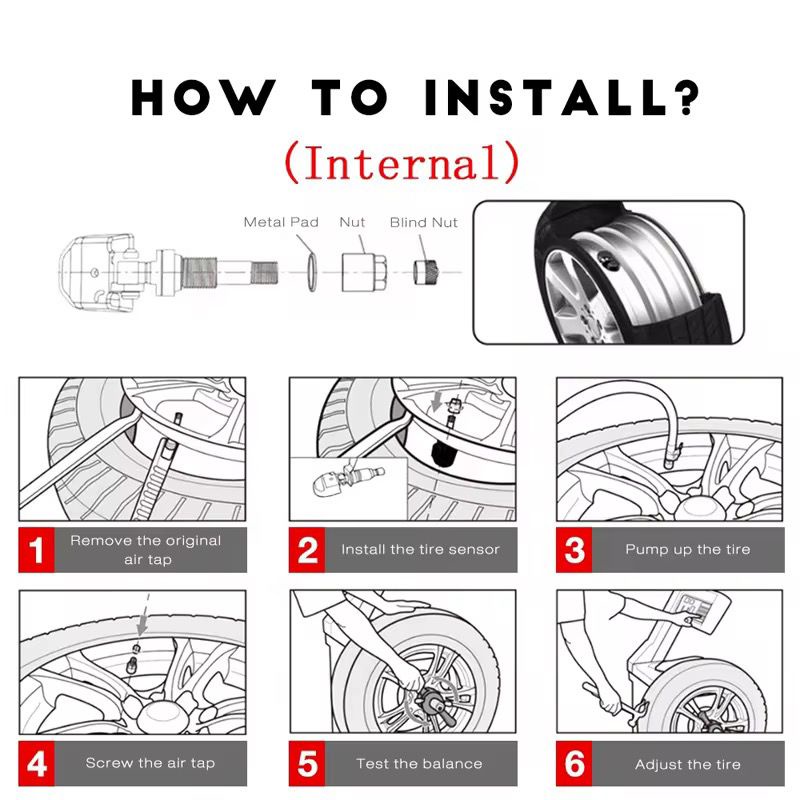 Car Solar TPMS Tire Pressure Monitoring-KTPMS