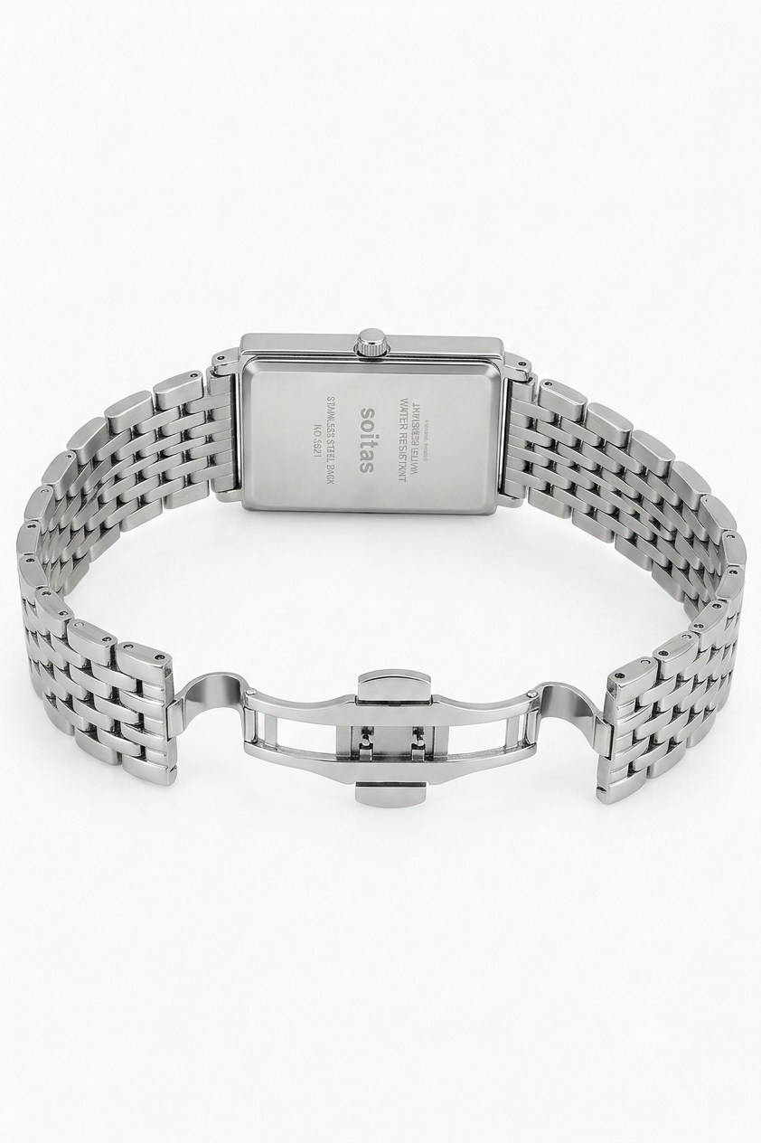 Minimal Silver Rectangular Watch for Men | STARKON AETERNUM S1