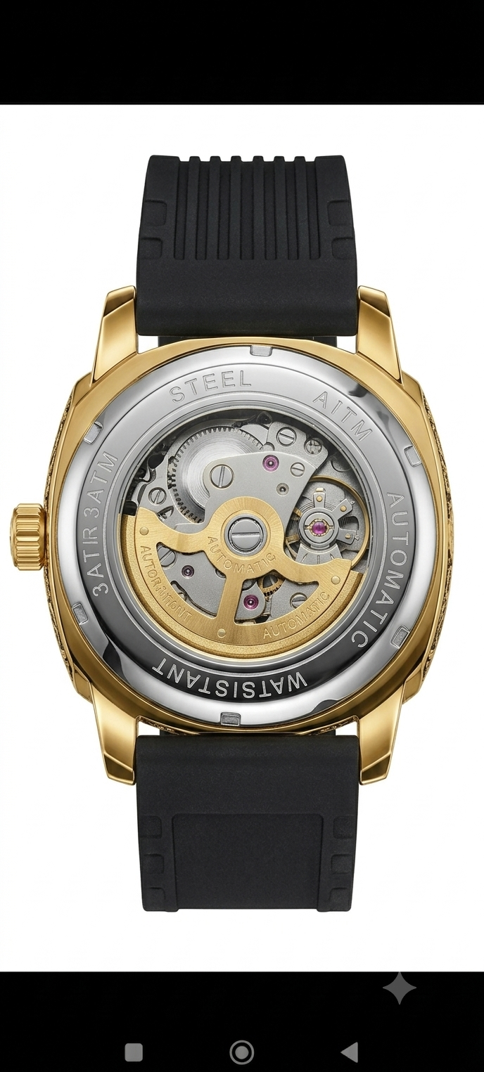 STARKON IMPERIUM X1 Automatic Skeleton Gold Watch for Men