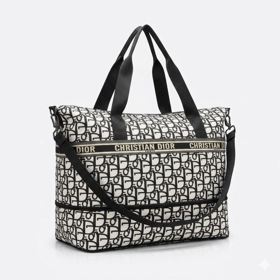 شنطة سفر وتوت هاند باج بطبعة حروف ستايل براند Dior مع حزام كتف قابل  للتوسيع - Dior Handbag