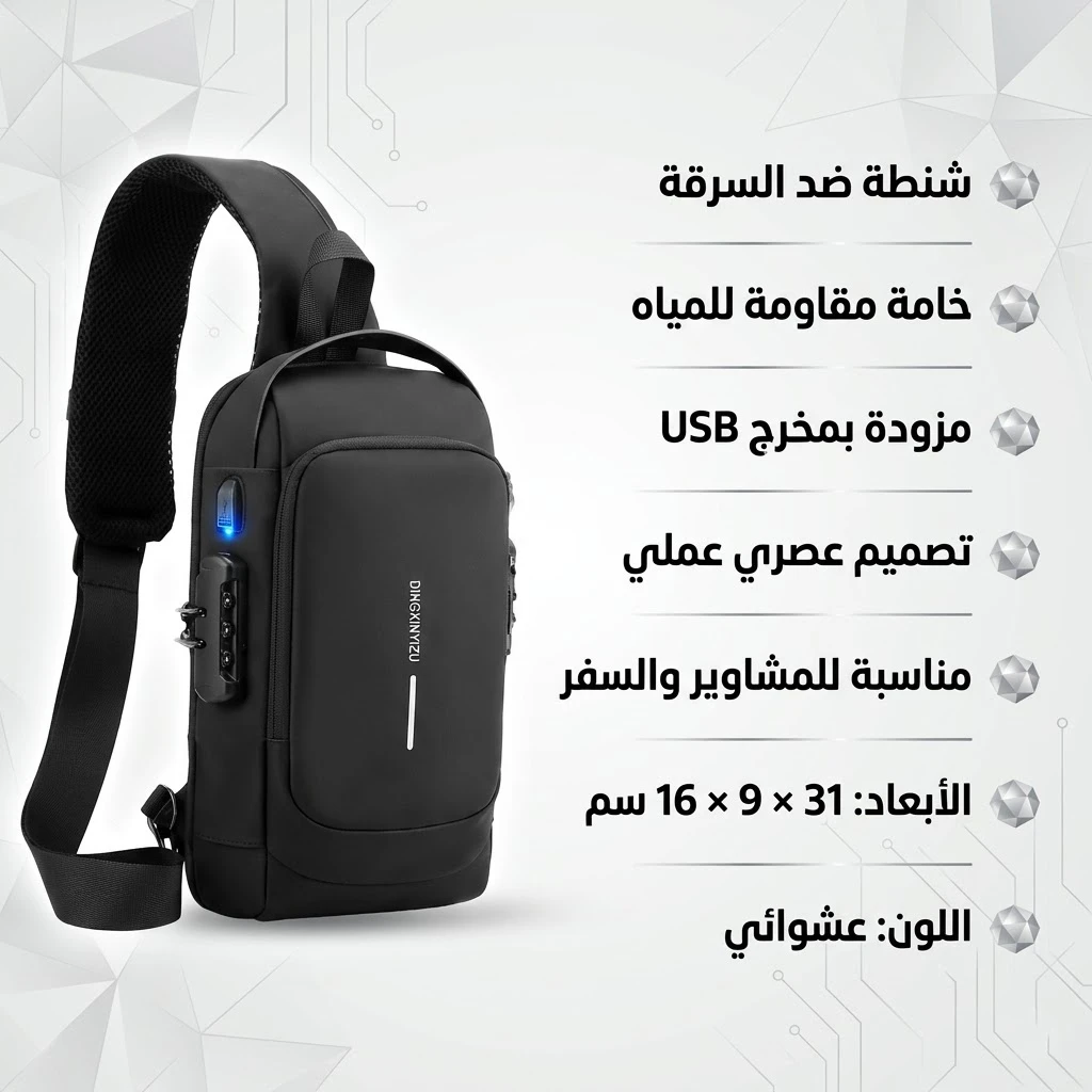 شنطة الترند ضد السرقة - لون اسود
