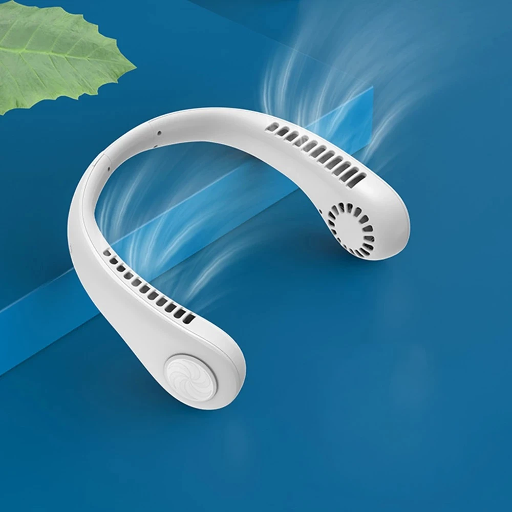 مروحة رقبة محمولة بدون شفرات مع شحن بمنفذ USB