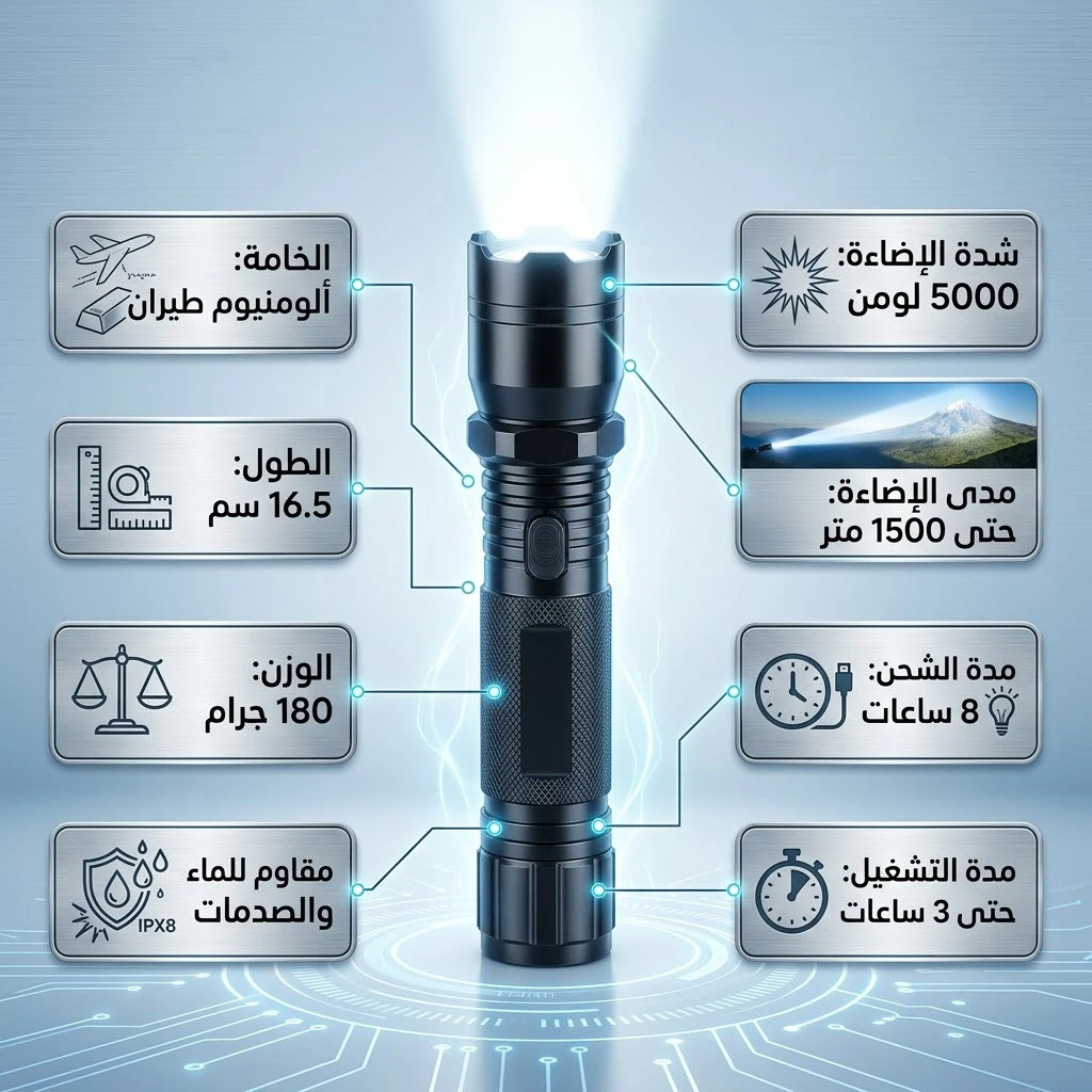 كشاف Year Ultra Light قابل للشحن