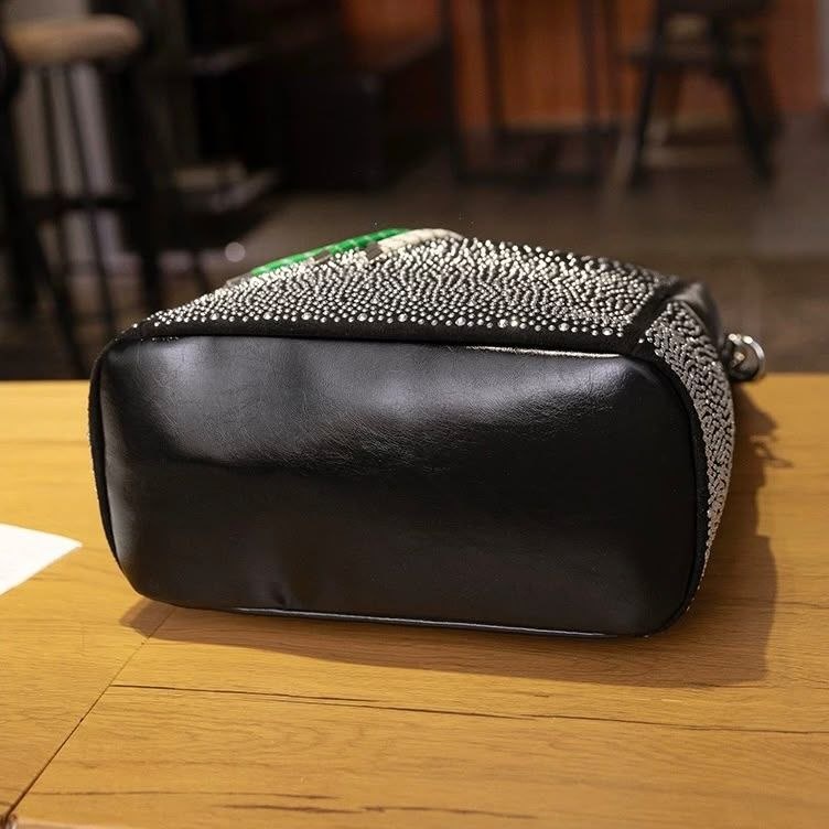 شنطة ظهر نسائية سوداء مرصعة بالفصوص اللامعة (Struss Backpack) | Demand & Beyond
