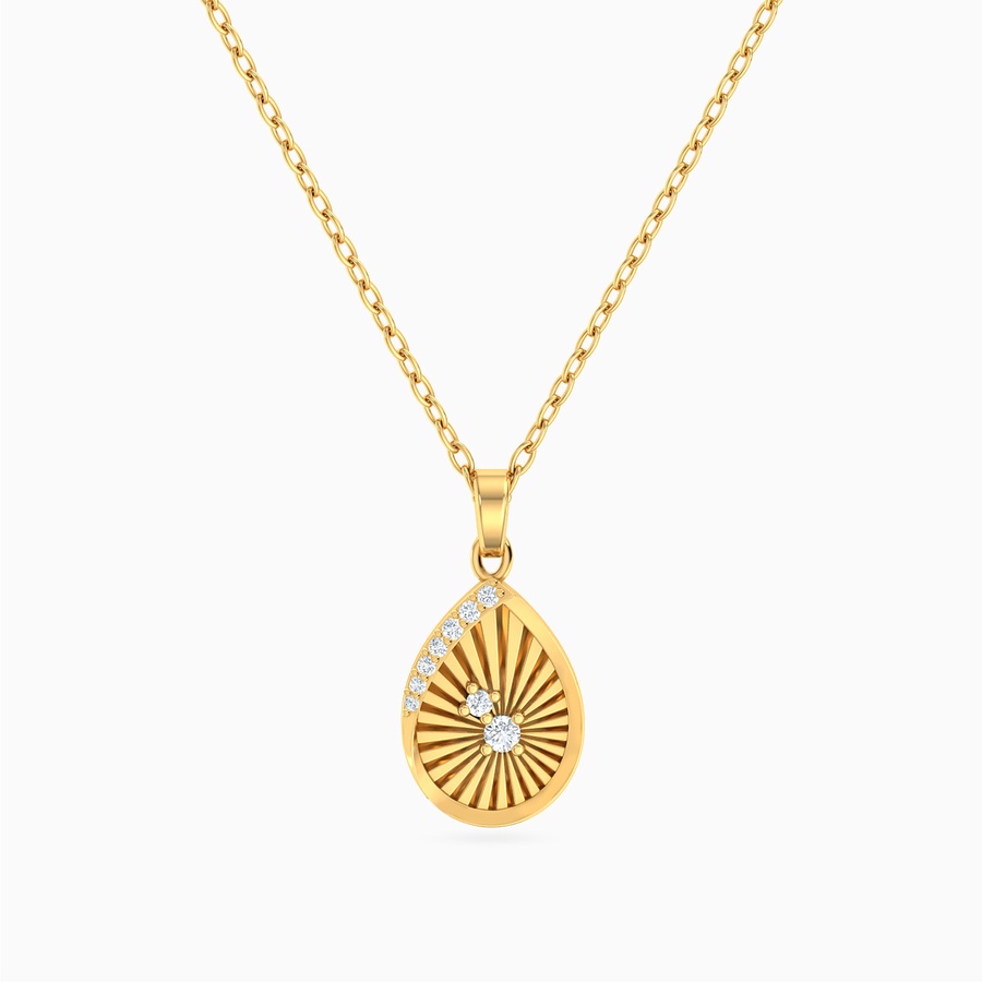 Pear Diamond Necklace in 18K Gold
