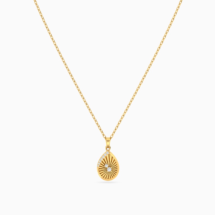 Pear Diamond Necklace in 18K Gold