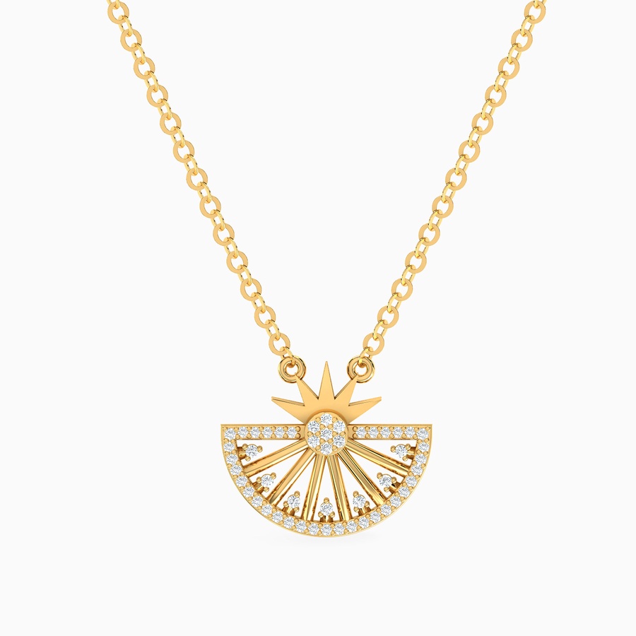 Le Soliel Semi Circle Diamond Necklace in 18K Gold