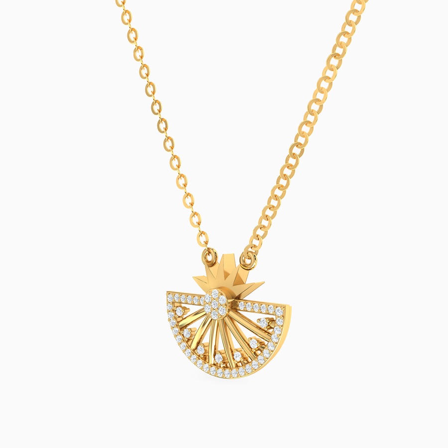 Le Soliel Semi Circle Diamond Necklace in 18K Gold