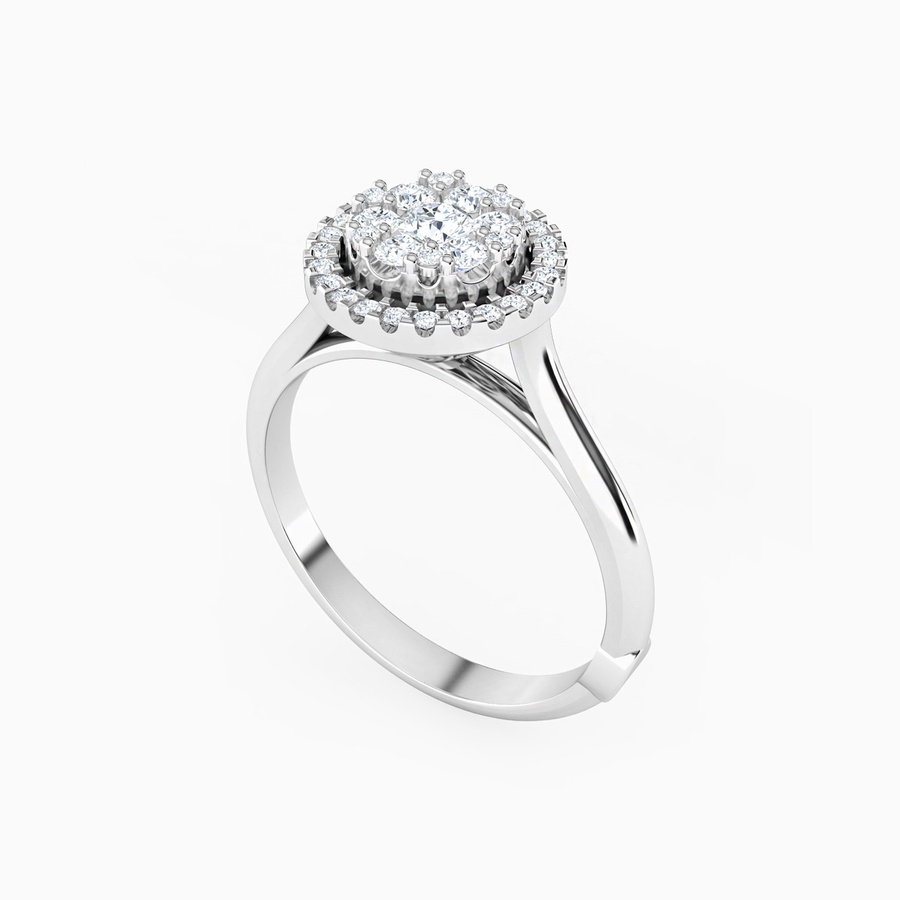 Circle Diamond Ring in 18K Gold